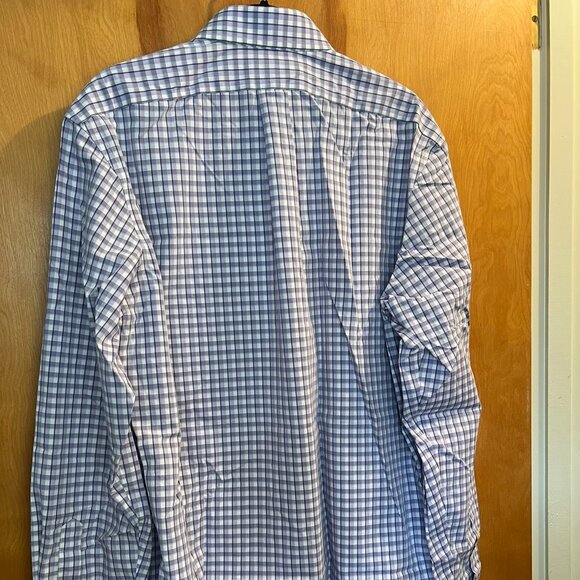 Full Cotton Classic Purple Plaid Button Down // Banana Republic Men's Size L - Picture 7 of 7
